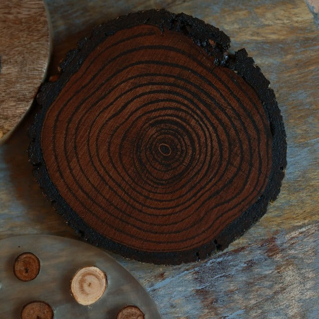 Variety Pack Natural Tree Wood Coasters with Bark