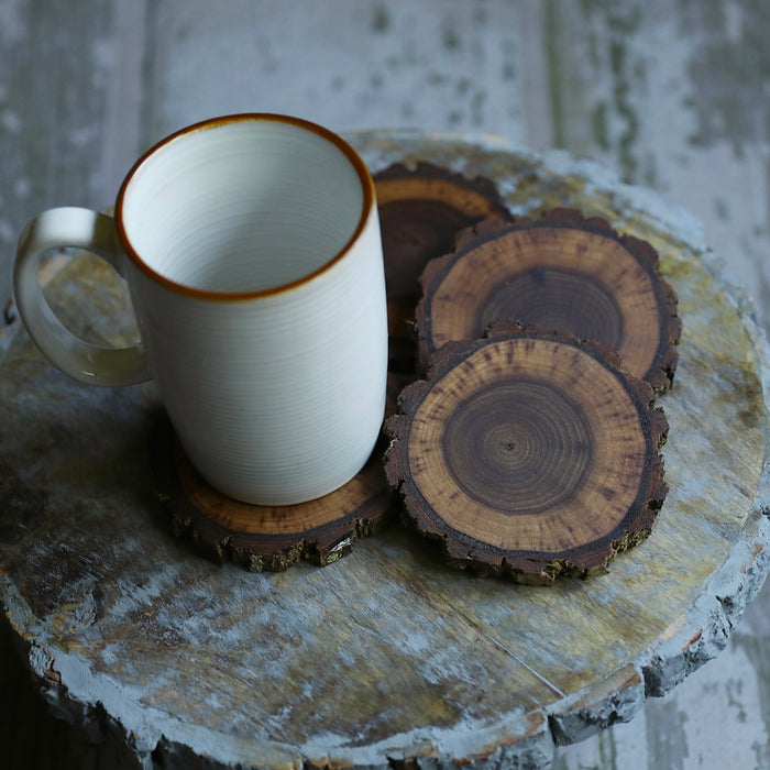 Walnut Dark Wood Coaster, 6-Piece Coaster Set, Holder Included, Wood  Coasters,Coffee Coaster, Beer Coaster : : Home